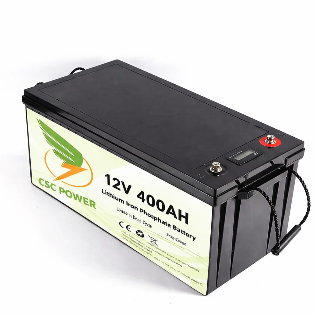 Pin LiFePO4 12V 400Ah tích hợp Bluetooth dành cho xe RV và hệ thống điện mặt trời